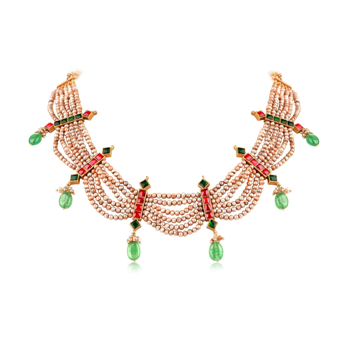 Neema Pearl Beaded String Necklace - Necklace - 925 Silver,All Collections,Gold,Neema,Short Necklace