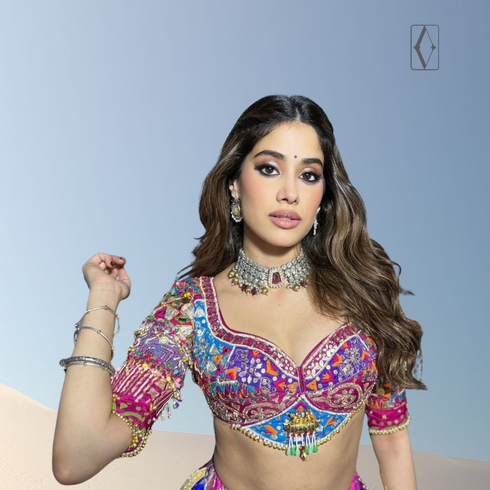 Star kid Jhanvi Kapoor boasts our silver bangles featuring a two-tone finish with gold-plated rings and a unique octagonal shape.