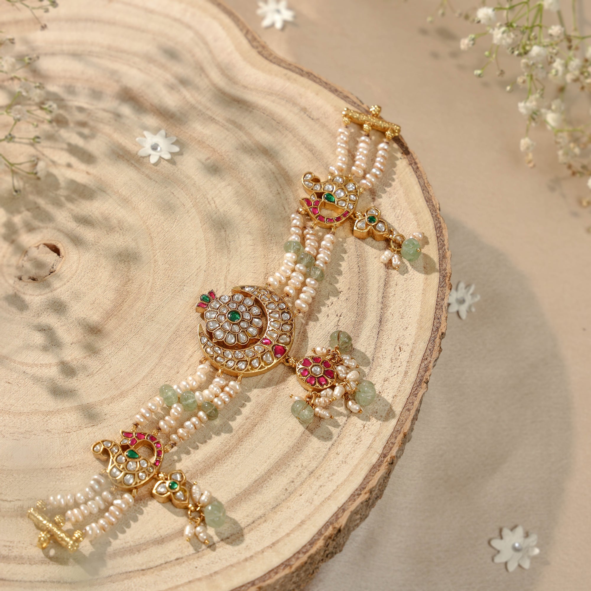 Chand Choker Necklace,Silver 925 Choker necklace, Gold Plated Choker Necklace, Kemp Choker, Pearl Choker