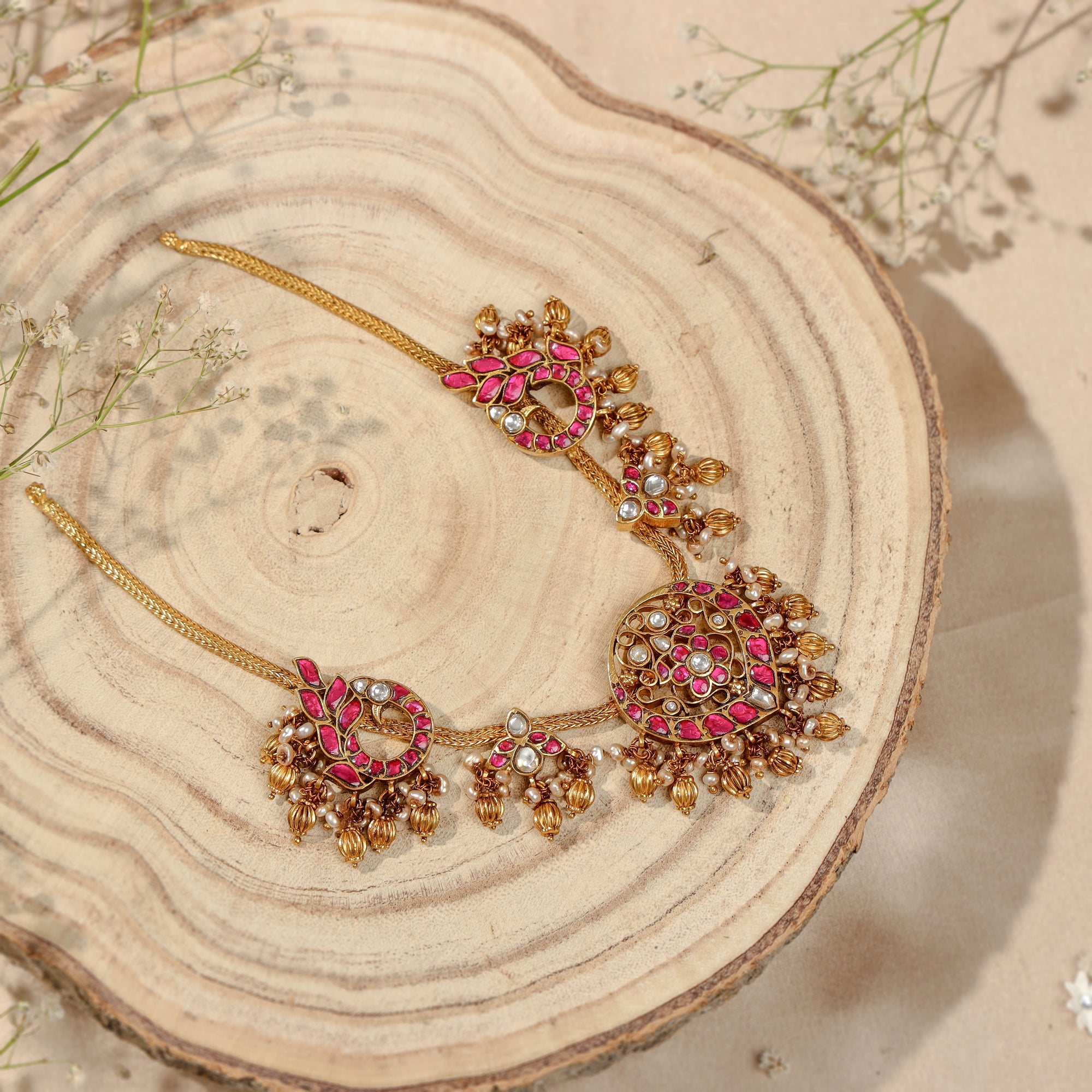 Gold plated necklace, 925 silver necklace, kundan silver necklace