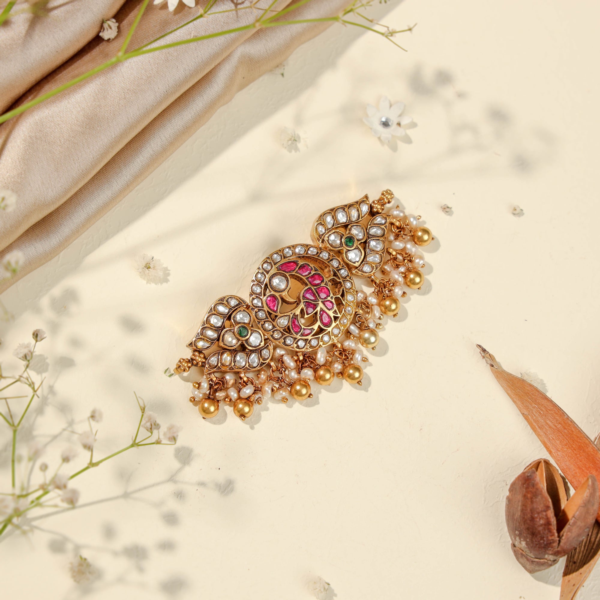 gold plated silver bajubandh, chandi ka choker, gold plated silver choker necklace