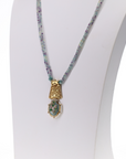 Aria Jadau Neel Harit Long Pendant Silver Necklace