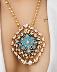 Neema Sarani Pendant Long Silver Necklace