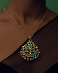 Amara Turquoise Chandbali Pendant Necklace