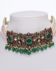 Amara Victorian Royalty Pearl Choker Necklace