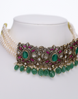 Amara Victorian Royalty Pearl Choker Necklace
