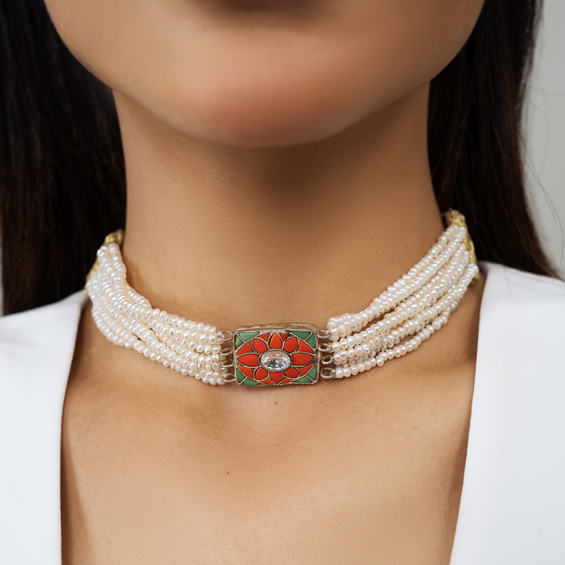 Yamoona_Amara_Coral_Moonga_Silver_Choker