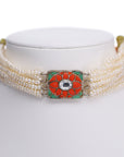 Yamoona Amara Coral Moonga Silver Choker