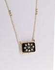 Yamoona Aria Onyx Long Gold Plated Silver Necklace