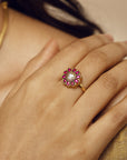 Neema Hibiscus Ruby Ring