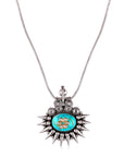 A no background image of Turquoise pendant crafted from sterling silver featuring a genuine turquoise gemstone.