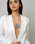 Neema Sarani Pendant Long Silver Necklace