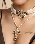Aria Mother of Pearl Jalpari Necklace