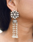 Niovi Chandrika Falling Stars Silver Jhumkas